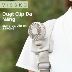 Quạt Kẹp VISSKO Type C Quạt Làm Mát Cầm Tay Di Động Có Thể Sạc Lại 1000mAh 3 Cấp Độ Tốc Độ Quạt Cá Nhân Nhỏ Cho Ký Túc Xá Sinh Viên