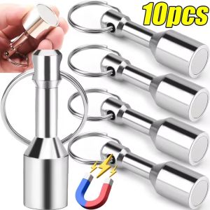 10PCS Strong Metal Magnet Keychains Neodymium Magnetic Clasps Anti-loss Car Keys Necklace Hanging Holder Office Storage Tools