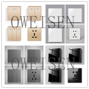 Saklar / Sakelar Lampu Emas Gold Brushed 1/2/3 Gang Electrical Switch
