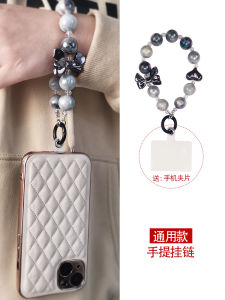 สร้อยข้อมือโทรศัพท์มือถือแบบผูกเชือกทำมือสำหรับผู้หญิง เครื่องประดับกระเป๋าแฟชั่น ลูกปัดกลมสีสันสดใส