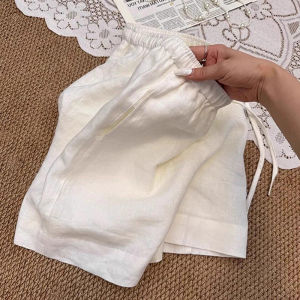 Luxurious Fashionable Spring New A-Line Loose Cotton Linen Wide Leg Shorts