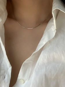 สร้อยคอแบบโซ่กระดูกงูเงินแท้ 925 สำหรับผู้หญิง เครื่องประดับแฟชั่นแบบอเนกประสงค์ โซ่เปลี่ยนได้ โซ่คอแบบท่อขนาดเล็ก โซ่กระดูกงู