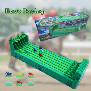 Racing Union Six-Horse Track Game - Colorful Plastic Horse Racing Board with 6 Tracks Vibrant Pony Figures Ideal for Family Gatherings & Holiday Gifts Includes Storage Box Horse Racing Game|Playful Horse Racing|Durable Plastic
