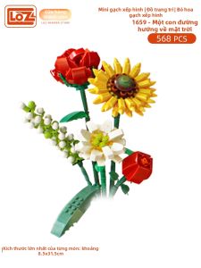 Loz | Bó Hoa Hồng Trang Trí DIY Bằng Khối Xây Dựng