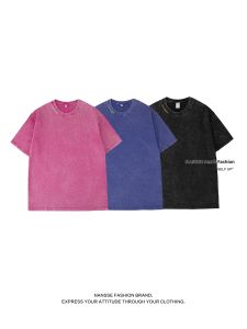 NANSSE | Washed Wax Dye Embroidery Short Sleeve T-shirt