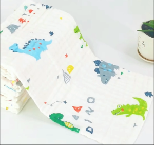 ( 5 PIECES ) 25-50CM 6 Layer Muslin Towel Soft Gauze Baby Towel Baby Washcloths Face towel Saliva towel Bath towel Sweat towel Back Towel Daily Absorbent and Breathable Student Towel for Kids Childrens and Adult Towel