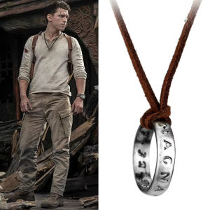 Uncharted 4 Nathan Drake Cosplay Vòng Cổ-Da Vintage Mã Mặt Dây Chuyền Trang Sức Dành Cho Nam Và Nữ Thời Trang Dự Tiệc Phụ Kiện