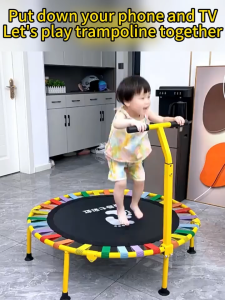 Children trampoline 3-speed height adjustment thickened all steel frame silent foldable storage COD