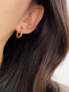 925 Pure Silver U-Shaped French Oval Earrings: Minimalist Cold Style Ear Decorations