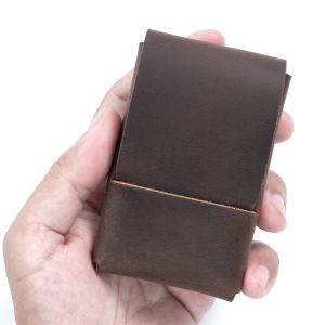 Creative Genuine Leather Pocket Wallet with Card Slot Multifunctional Mini Purse Change Holder Pouch for Women Men