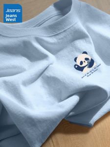 Jeanswest | Áo Thun Nữ Cotton Tay Ngắn Dáng Rộng Plus Size Vai Thường 2026 Phong Cách Mùa Hè Mới Cho Người Nhỏ Bé
