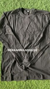 Kaos Jet Black Polos Lengan Pendek & Panjang Bahan Cotton Combed
