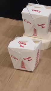 ถ้วยบะหมี่ กล่องบะหมี่หูหิ้ว กันน้ำมัน กันซึม “คิดมาเพื่อคุณ” 1 แพค 25 ชิ้น (งานผลิตเอง มีราคาส่ง)