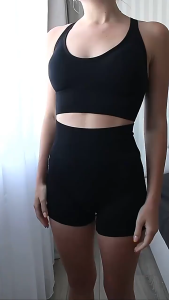 LadyLuxe - Celana Pendek High Waist Olahraga GYM Yoga Short Pants Legging Korset Pelangsing Perut Pengencang Bokong Slimming CD033