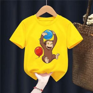 Bandai | Funny Cartoon Monkey Graphic Print Children T-shirts Summer Boys Girls Kawaii Casual Tops Kids O-Neck Short Sleeve T-shirts