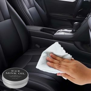100/50g Car Leather Cleaning Cream Seat Maintenance Care Oil Leather Restoration Mink Oil Cream Leather Sofa Car Interior Polishing
