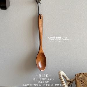 Simple Ins Style Drinking Spoon Lightweight Bamboo Straight Handle Dessert Spoon High Aesthetic Value for Home Use