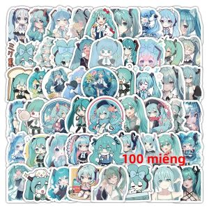Bandai | 100 Chiếc Hatsune Miku Dán Gói Kawaii Hoạt Hình Viết Nhật Ký Văn Phòng Phẩm Chống Nước Laptop Ốp Điện Thoại Tường Cho Người Hâm Mộ Anime