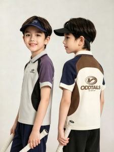 Breathable & Non-Sticky Contrast Color Boys Polo Shirt