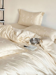 ZHIDING | Icy Silk Like Coolness Duvet Cover Set Water Washed Satin Embossing