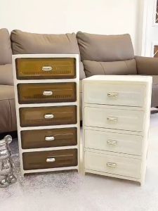 Kabinet penyimpanan dokumen gaya laci Drawer-type File Storage cabinet Storage Box Foldable With Wheel Organizer Cabinet Stackable Adjustable Cabinet with Shelves Easy Assembly Space-Saving Storage 收纳置物柜抽屉式