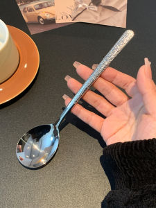 High Aesthetic Value Japanese Style Hammered Pattern Stainless Steel 304 Food Grade Soup Spoon Premium Quality Household Cutlery