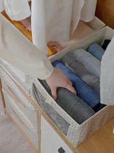 HAIRperone Foldable Clothes Storage Bag With Window & Handles Large Capacity Basket For Clothes BlanketsToysWardrobe Organizer