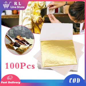 Gold Leaf Sheet 100PCS Imitation Gold Leaf Paper Arts Painting Gilding Crafts Decoration For DIY Projects No Easy Fading