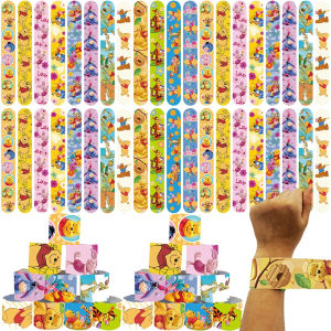 10/20/30pcs Winnie The Pooh Slap สร้อยข้อมือเด็กวันเกิด PARTY Tigger Piglet Pooh Snap สร้อยข้อมือ PARTY favors Baby Shower PARTY