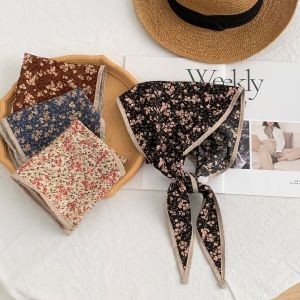 Khăn Choàng Lụa Mới Thời Trang Cổ Điển Hoa Quấn Đầu Khăn Quàng Cổ Trang Trí Nhiều Hình Thoi Thắt Lưng Cửa Sổ Lồng Đèn Mùa Hè