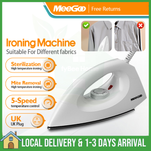 Electric Non Stick Dry Iron 1100W-1300W Handheld Electric Iron Portable Travel Teflon Coating Seterika Baju Wayar Panjang