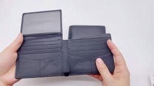 RFID Blocking New High Quality Genuine Leather Wallet Men Money Cash Purses Bank Card Holder Slim Billfold Wallet