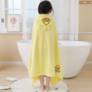 Bath Towel for Children Hooded Autumn and Winter Thickened Youth Adult Bathing Wearable Wrap Long Absorbent Bathrobe Cape Quick-Drying