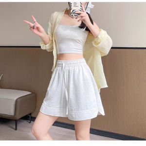 Quần Thể Thao Mùa Hè 2025 Quần Dài Năm Điểm Rộng Rãi Ice Silk Mountain Brown Quần Dài Thường Ngày Màu Trắng Quần Dài Thể Thao