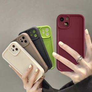 Korean Luxury Liquid Silicon Case For Redmi 12 9C NFC 9 10C 10A 9T A1 12C A2 Note 9 10S 12 8 11 11S 10 Pro Max Poco M3 X5 POCO C55 Angel Eyes Simple Solid Color Wine Red Case