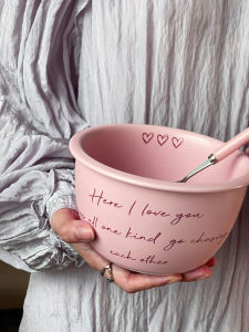 Mixim Original Pink English Tableware Underglaze Color Bowl Dish & Plate Cup Combination Bowl and Dish Set Household Ins Style Tableware