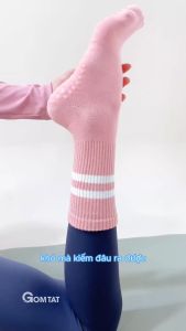 Tất chống trượt tập yoga GOMTAT vớ thể thao có đệm nút silicon chống trượt ngã - YOGA-2507-1DOI
