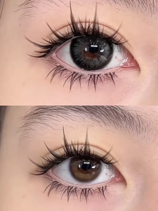 时尚美瞳【Graded 0.00~-8.00】 Graded Diamond Candy Black 1Pair(2Pcs) (6 Months Wear)黑色美瞳混血感大小直径网隐形眼镜