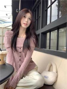 Áo Len Dệt Kim Cổ Vuông Hở Vai Mềm Mại Cho Nữ Mùa Thu Đông Xuân Áo Lót Nhung Thời Trang Thường Ngày Có Khóa Kéo