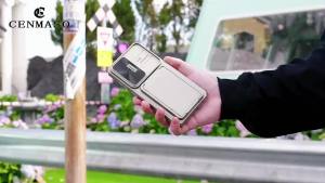 For Samsung Galaxy S26 Ultra With Card Holder Sliding Camera Cover And Stand Phone Case Anti-Fall PC+TPU Wallet Case-Blue