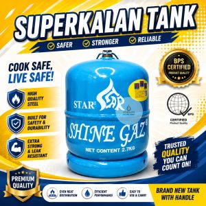 SUPERKALAN SHINEGAZ 2.7kg BRAND NEW TANK ONLY good for camping