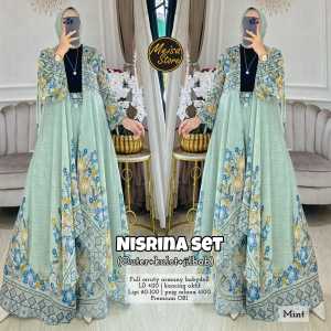 Setelan nisrina - full ceruty armany babydoll kancing aktif Ld 110 lipi 60 - 100 pnjang celana 100