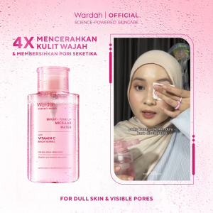 Wardah Perfect Bright Tone Up Micellar Water - Micellar Water dengan Micelles Pencerah - Make Up Remover Lebih Bersih dan Mencerahkan - Untuk Semua Jenis Kulit - Skincare