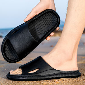 Mens Summer Outdoor Slip-On Slippers Anti-Slip Beach Sandals Half Slippers Breathable Comfortable EVA Flat Heel Rubber Sole