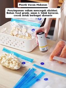 Plastik Vacum Makanan Ziplock Vakum Frozen Food Sealer Kedap Udara Bening Transparan