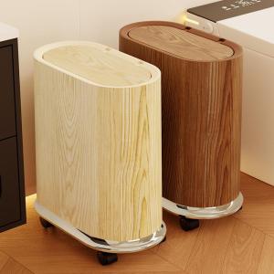 Thùng Rác Hai Lớp Có Bánh Xe Dung Tích Lớn Có Nắp Cho Phòng Bếp Và Phòng Khách Thùng Rác Giấy Bằng Nhựa Hình Học Tròn Hình Elip