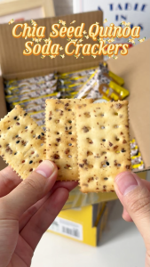 Mr.Squirrel 3 In 1 Chia Seed Biscuits with Tricolor Quinoa and Soda Crackers for Crispy Snack Breakfast Food (30pack/Box)