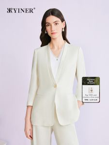 Elegant Business V-Neck Single Button Straight Silhouette Suit Jacket