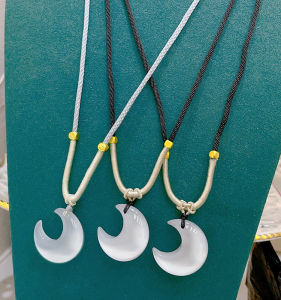 Mặt Trăng Mắt Đá Vòng Đeo Cổ Cho Nữ Mới 2023 Phong Cách Mùa Hè Dài Dệt Dây Mặt Dây Chuyền Cặp Đôi Tặng Xương Khóa Dây Chuyền