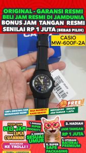 CASIO ORIGINAL - CASIO MW-600F-2A - MEN - Black - Strap Rubber - Jam dunia JD17ST # Jam Tangan Pria Cowok Anti Air Digital Analog + CASIO MW 600F 2A MW-600F 600 F MW600 MW-600 MW600F $ WR1 STR SD7 HT7